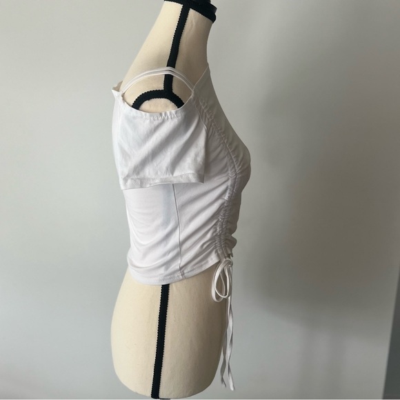 Superdown White Ruched Front T-Shirt - Picture 6 of 12